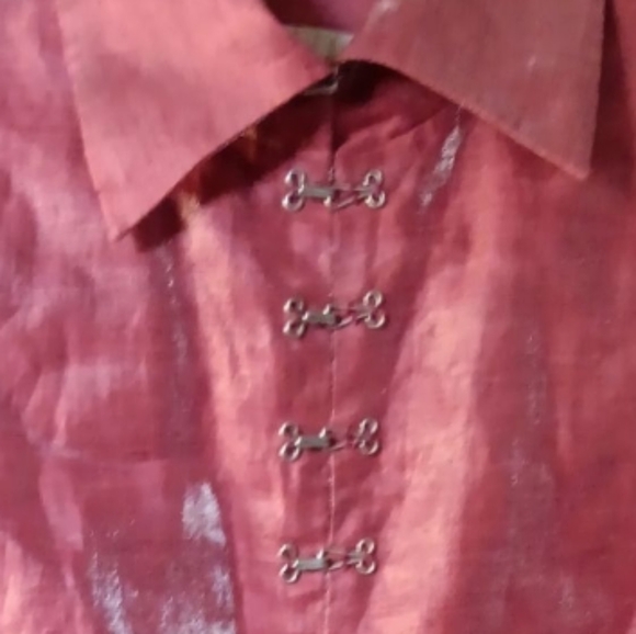 Cache Metallic Red Hook Metal Button Lined Blazer SZ 4 - Picture 5 of 7